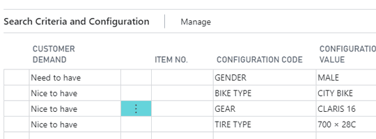 Searching with Sales Configurator in Dynamics 365 Business Central