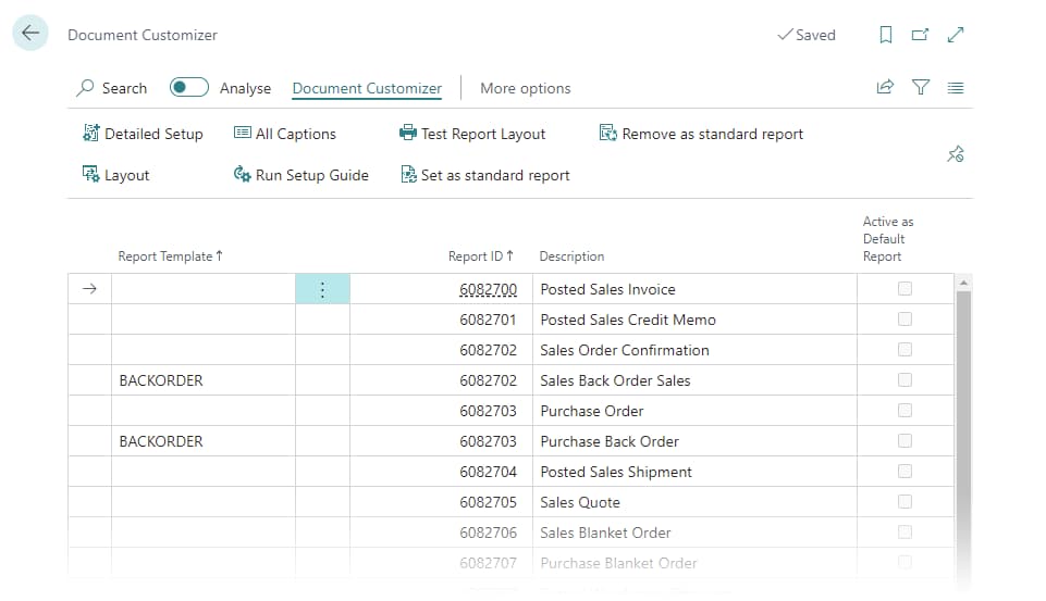 Document Customizer Setup