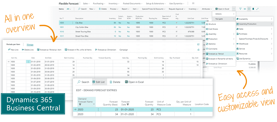 Flexible Forecast para Microsoft Dynamics 365 Business Central