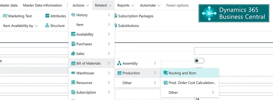 Routing and BOM Overview for Microsoft Dynamics 365 Business Central