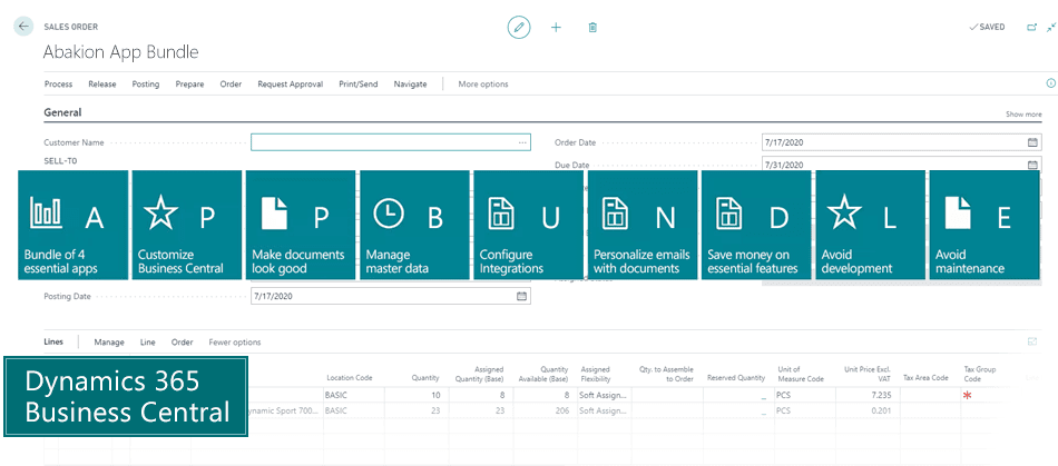 App Bundle for Microsoft Dynamics 365 Business Central