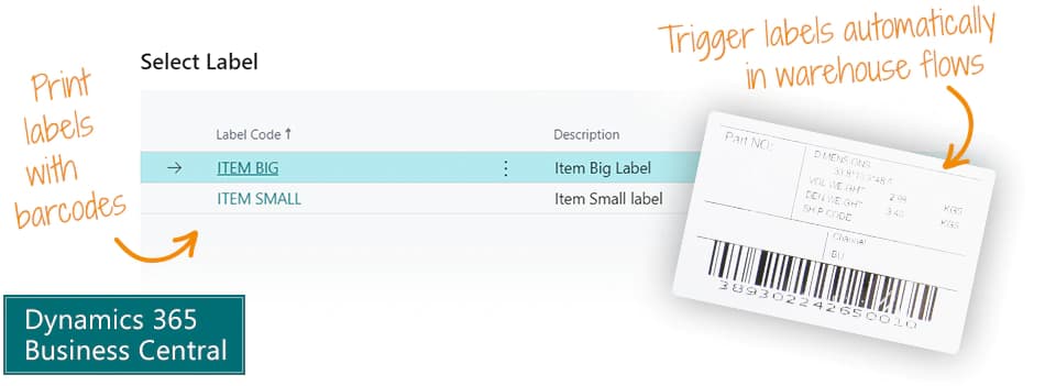 Print labels in Microsoft Dynamics 365 Business Central