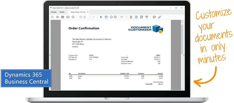 Document Customizer for Microsoft Dynamics 365 Business Central