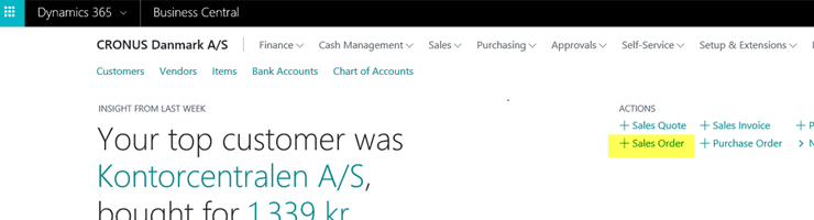 1. Create a Sales Order