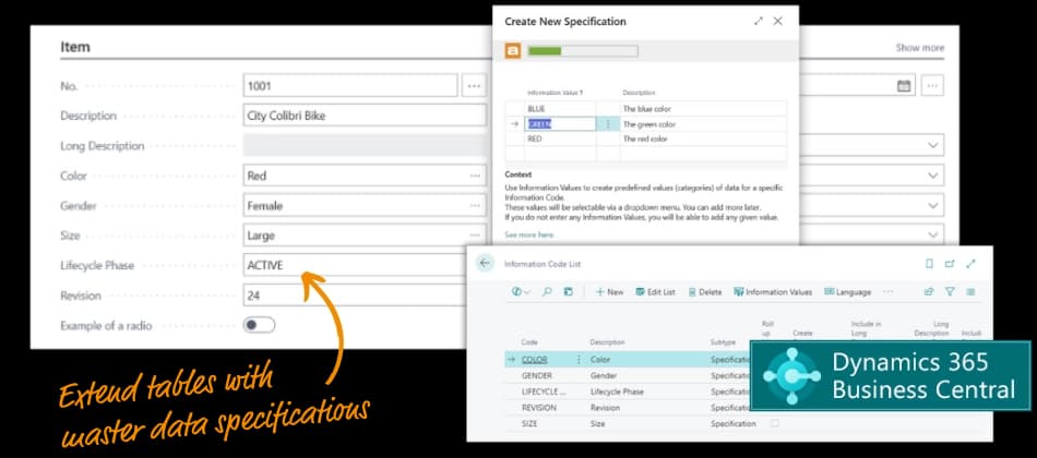 Master Data Information in Business Central