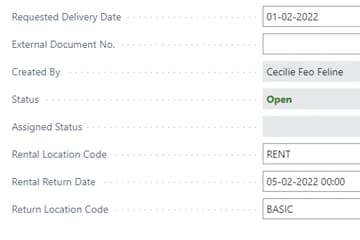 Planning of rentals in Dynamics 365 Business Central