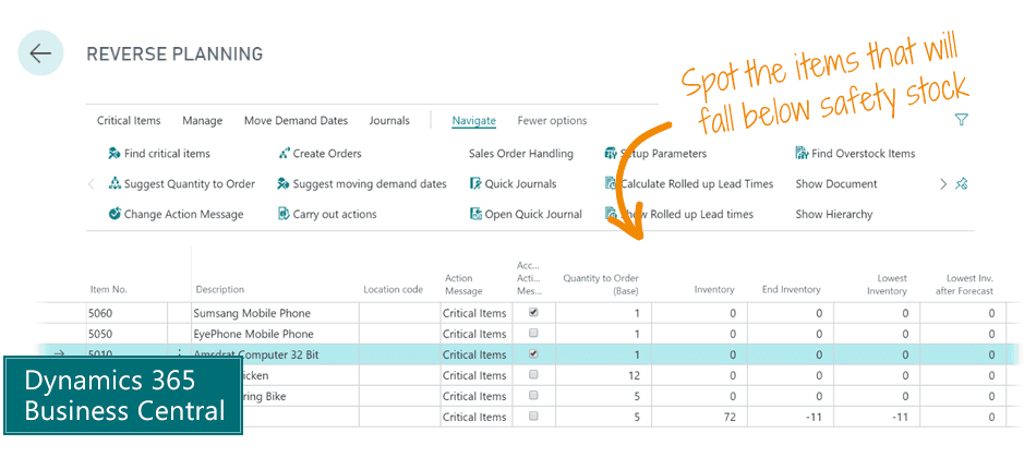 Reverse Planning for Microsoft Dynamics 365 Business Central