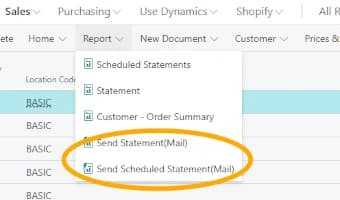 Envío automático de extractos en Dynamics 365 Business Central
