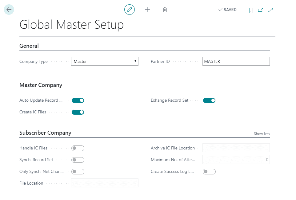 Configuration of Master Data synchronization in Dynamics 365 Business Central
