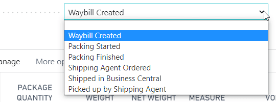 Label and track & trace number on the waybill