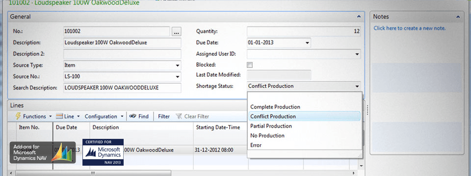 production order cost calculation
