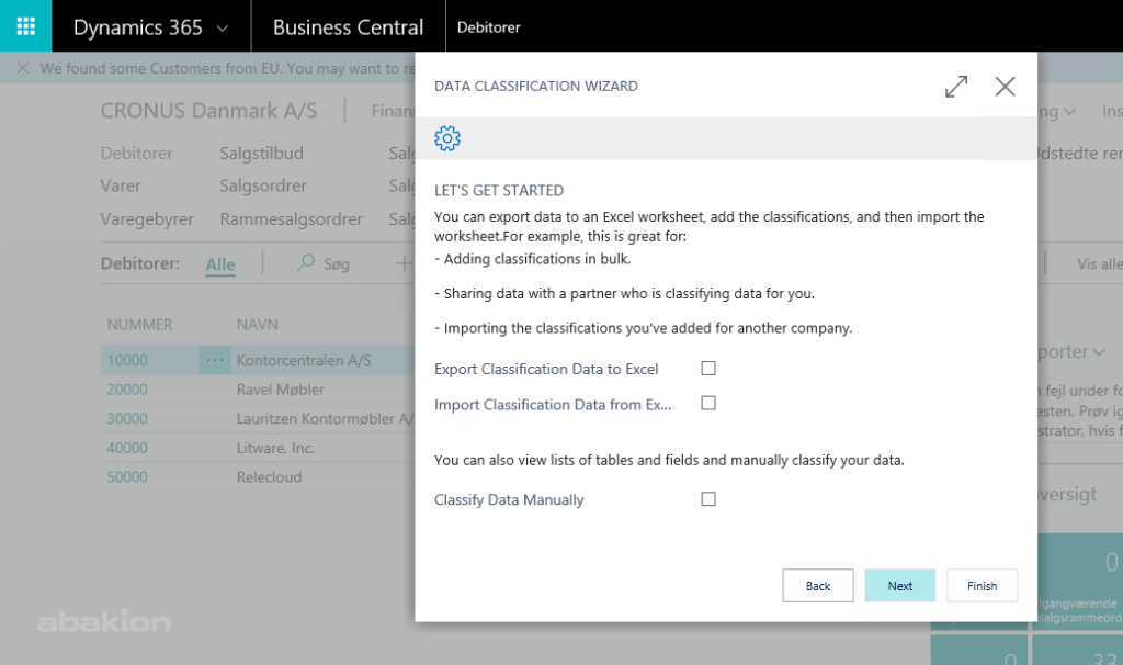 Data classification wizard in Microsoft