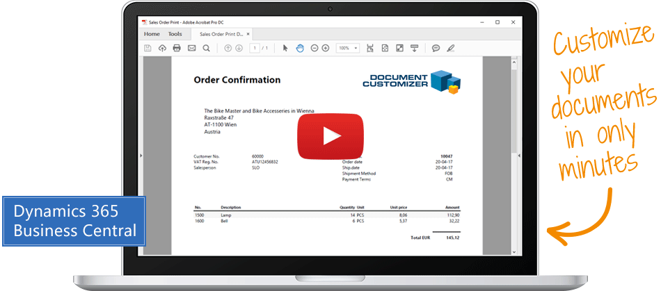 Document Customizer for Microsoft Dynamics 365 Business Central