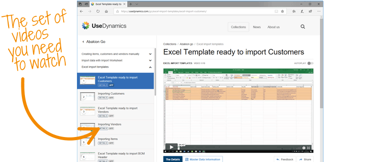 Importar plantillas en Excel para Dynamics 365 Business Central