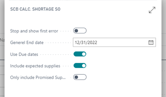 Bulk calculate item shortages in Dynamics 365 Business Central