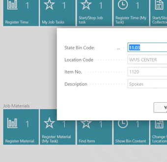 Register material consumption in Dynamics 365 Business Central