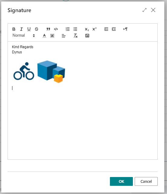 Email signature templates in Dynamics 365 Business Central